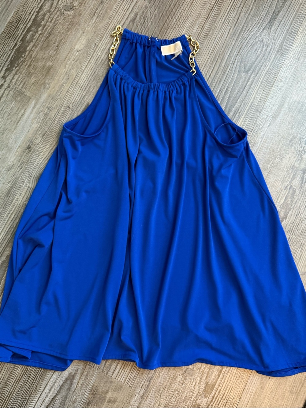 MICHAEL Michael Kors Royal Blue Chain-Strap Halter Tank